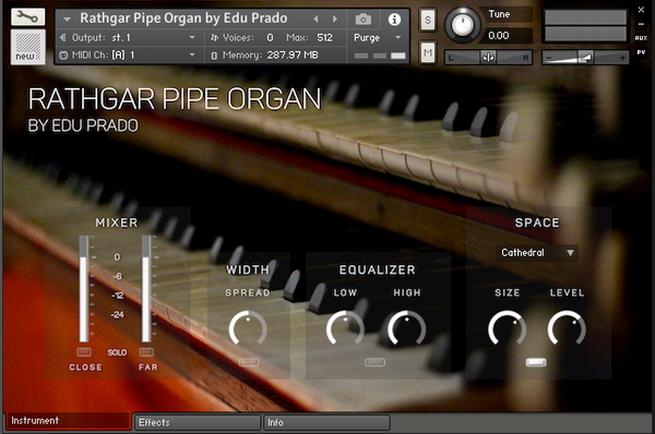 Rathgar Pipe Organ GUI - Instrument Page