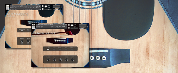 Extended Guitar Bundle - Kontakt Guitar libraries - Bowed Guitar and Guitarmonics user interface
